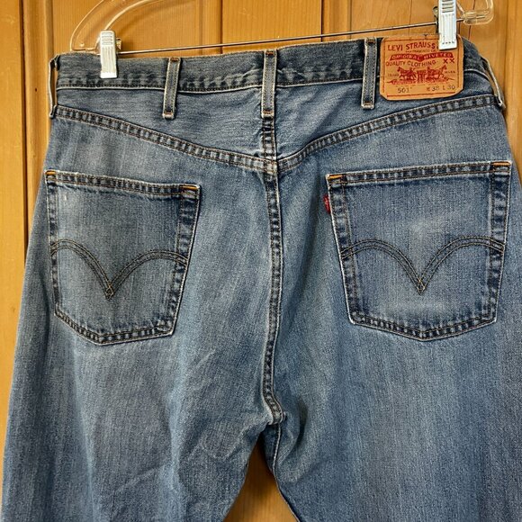 LEVI'S 501 Mens Vintage 90s WPL 423 Button Fly Jeans Size 38x30 Blue AN EXC - Picture 1 of 10